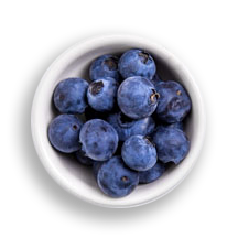 Nutritional image of blueberries in the hot cereal bar table