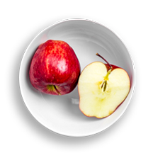 Nutritional image of apples in the hot cereal bar table