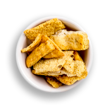 Nutritional image of pita chips in the build your own salad table