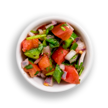 Nutritional image of pico de gallo in smashed avocado toast table