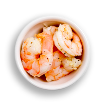 Nutritional image of poached shrimp in the build your own salad table