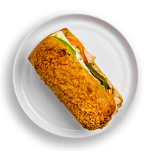 Nutritional image of crispy chicken mozzarella in the panini melts table