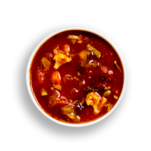 Nutritional image of 2 bean chili poblano soup in the daily soups table