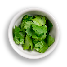 Nutritional image of cilantro in the build your own salad table