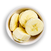 Nutritional image of banana slices in the hot cereal bar table
